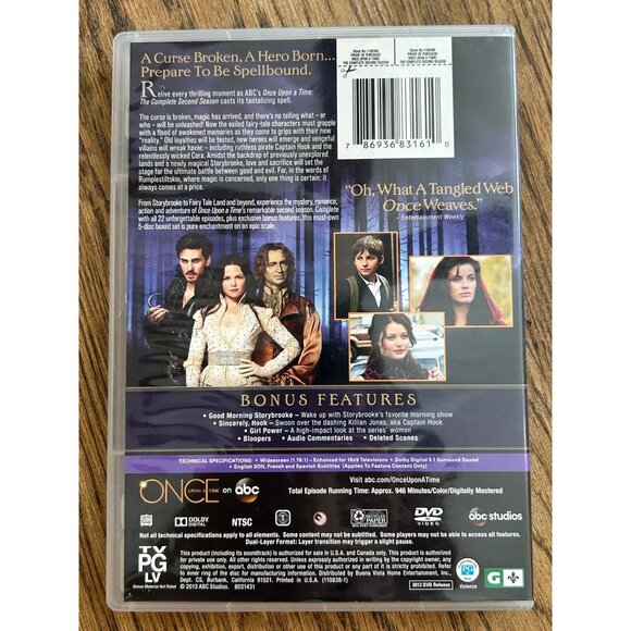 Once Upon A Time The Complete Second Season 2013 DVD Drama Fantasy Pre-Owned - Picture 2 of 10